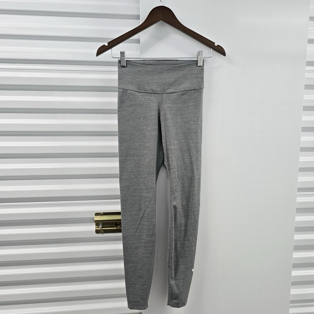 Nike Dri-FIT Leggings Women's Medium Heather Gray Wide Waist Full Length